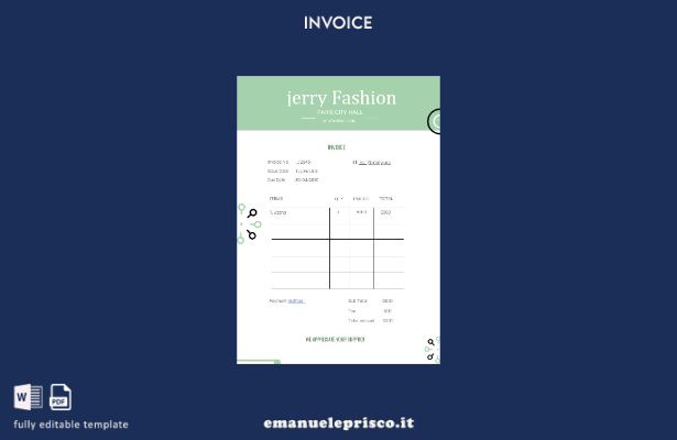 modello di fattura del negozio di moda in stile verificato